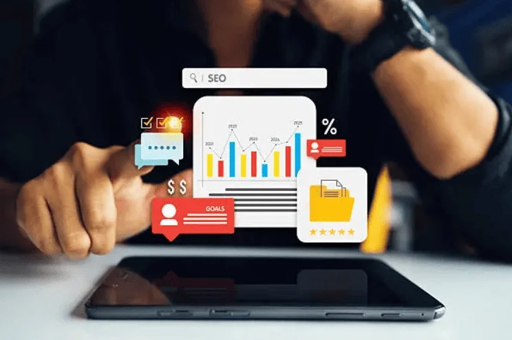 Infografis manfaat SEO untuk koperasi Merah Putih